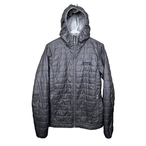 Patagonia Women’s Nano Puff Hoody Gray Large - Picture 1 of 8
